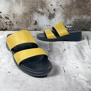 Rockport Chunky Light Olive Double Strap Leather Sandals Size 9